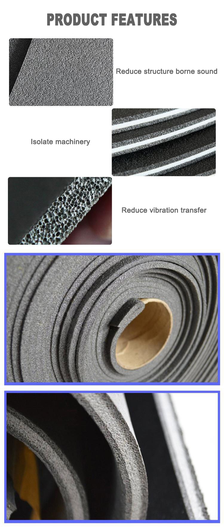 Vibration Isolation Pad Features