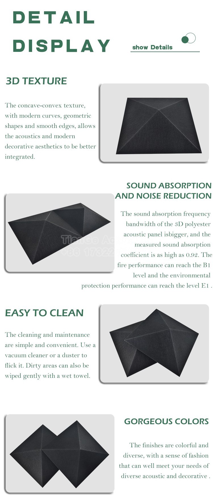 3D Pyramid Acoustic Wall Panels-8