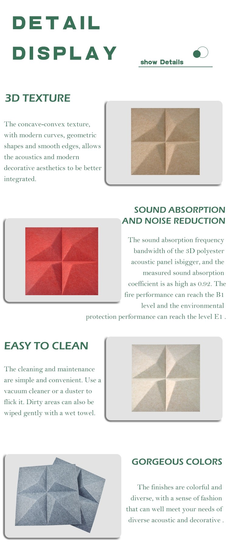 3D Four pointed star Acoustic Wall Panels-9