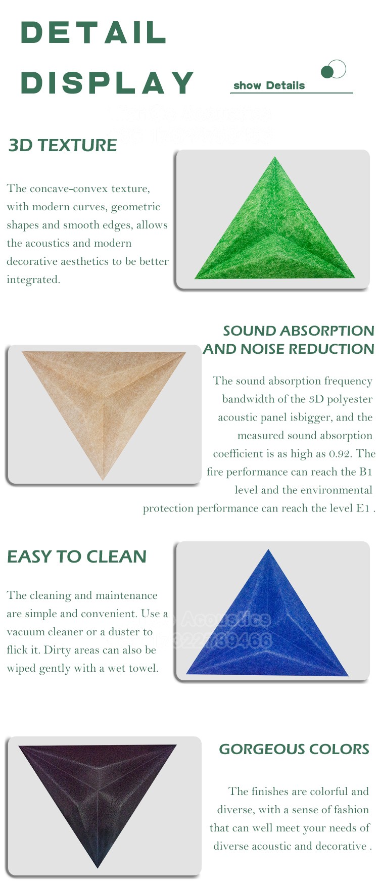 3D Triangle Acoustic Wall Panels-8