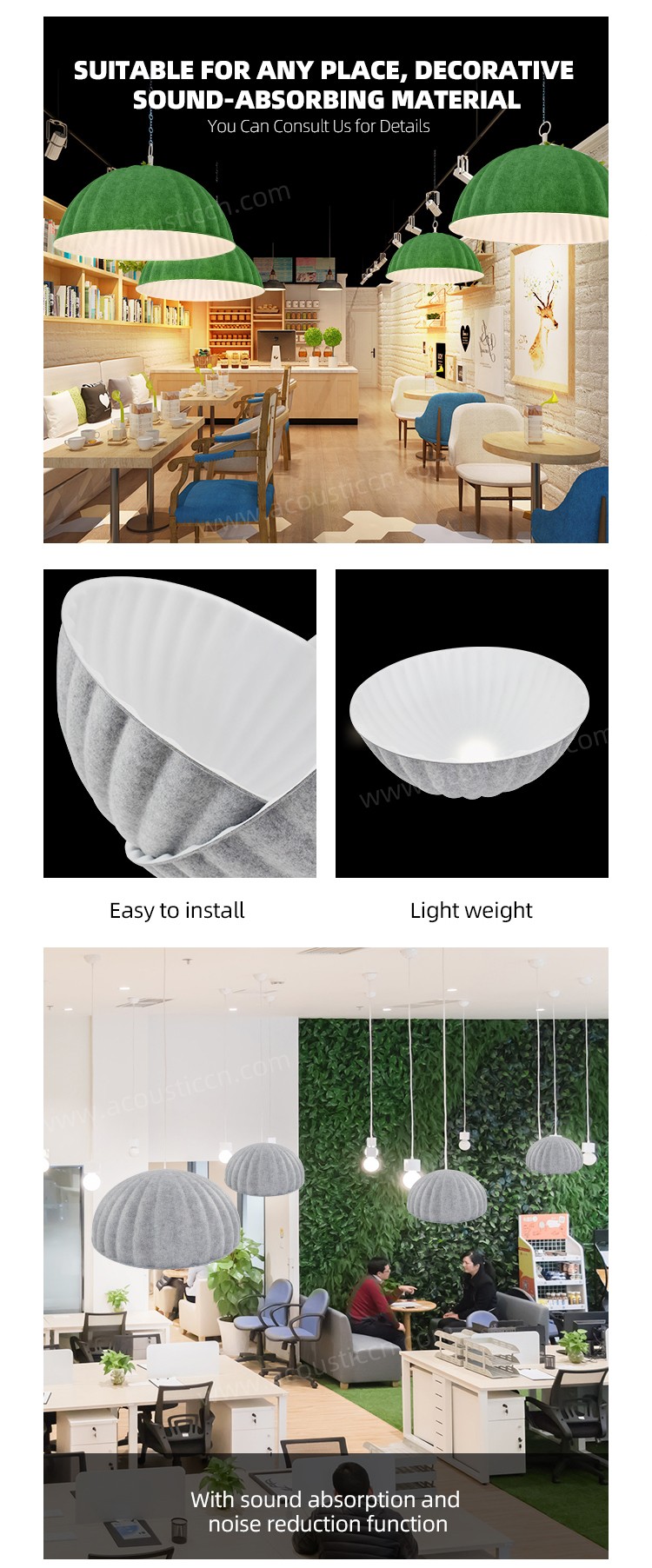 Polyester Fiber Acoustic Lampshade-4