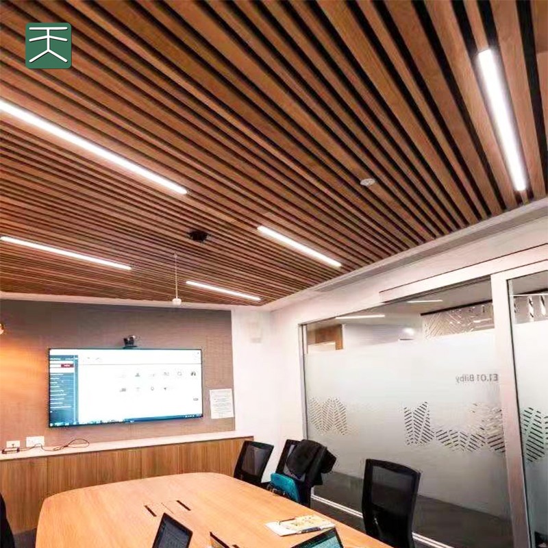 Slatted Timber Panels For Conference Room