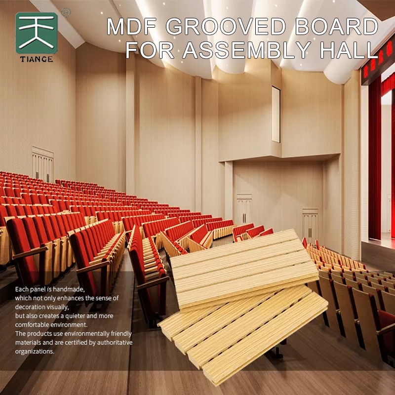 Mdf Grooved Board For Assembly Hall-1