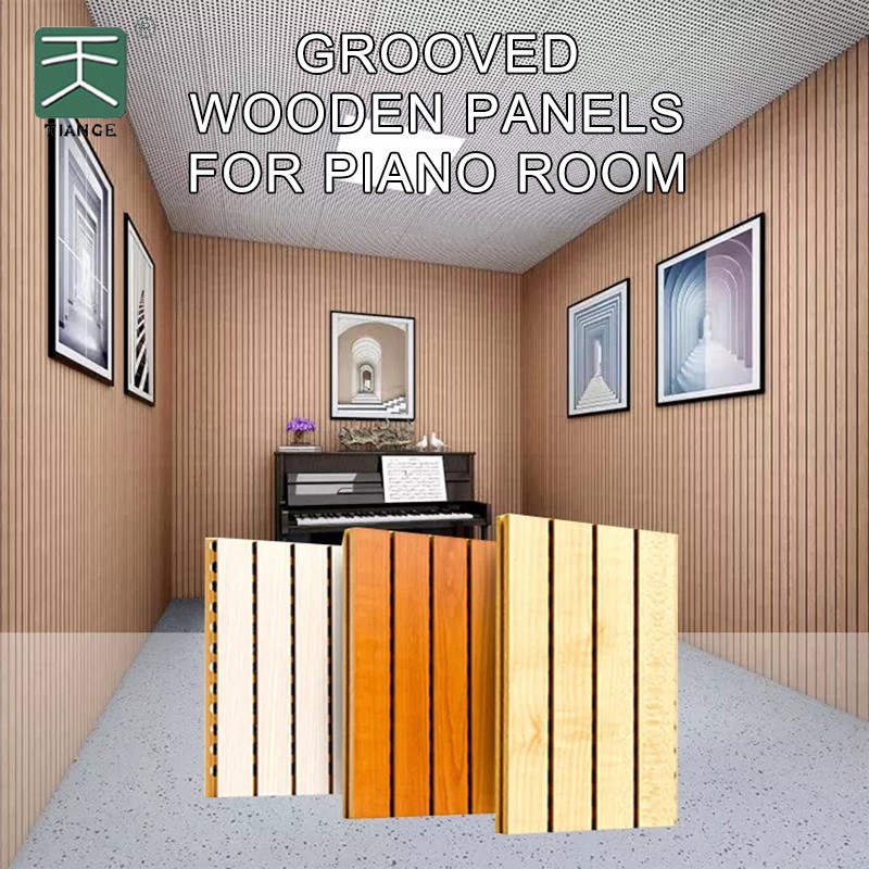 Grooved Wooden Panels For Piano Room-1