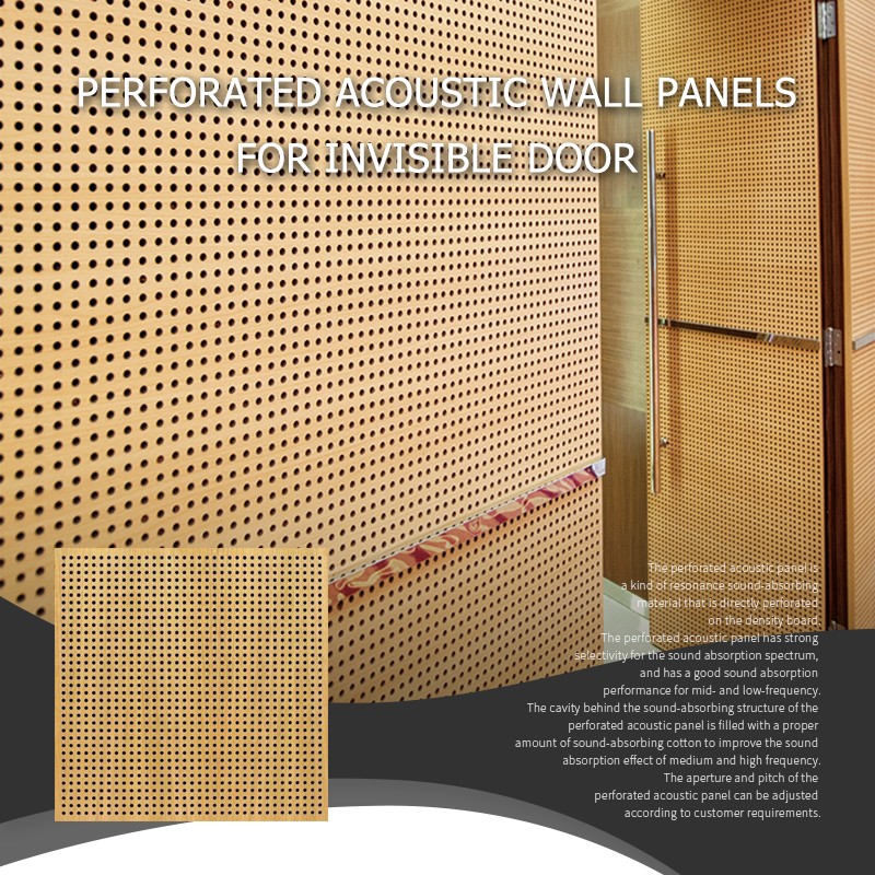 Perforated Acoustic Wall Panels For Invisible Door