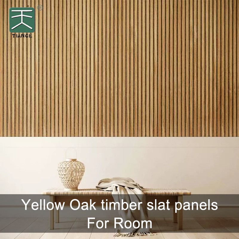 Yellow Oak Timber Slat Panels For Room-1