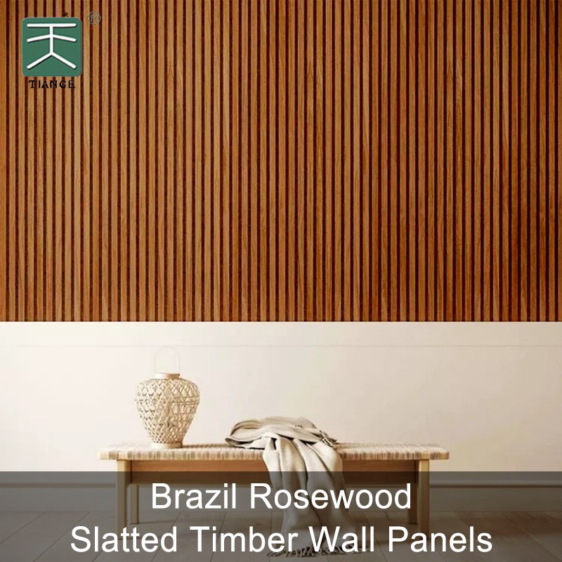 Brazil Rosewood Slatted Timber Wall Panels-1