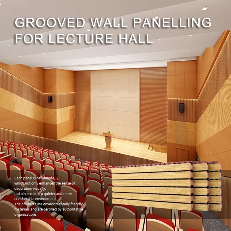 Grooved Wall Panelling For Lecture Hall-1