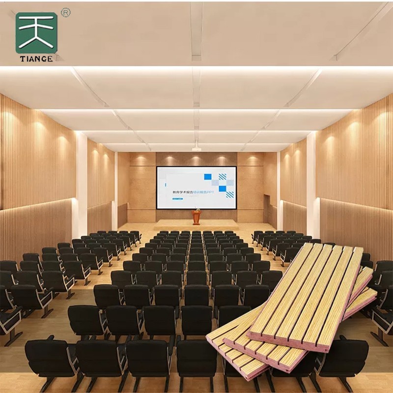 Wooden Grooved Panel For Conference Hall