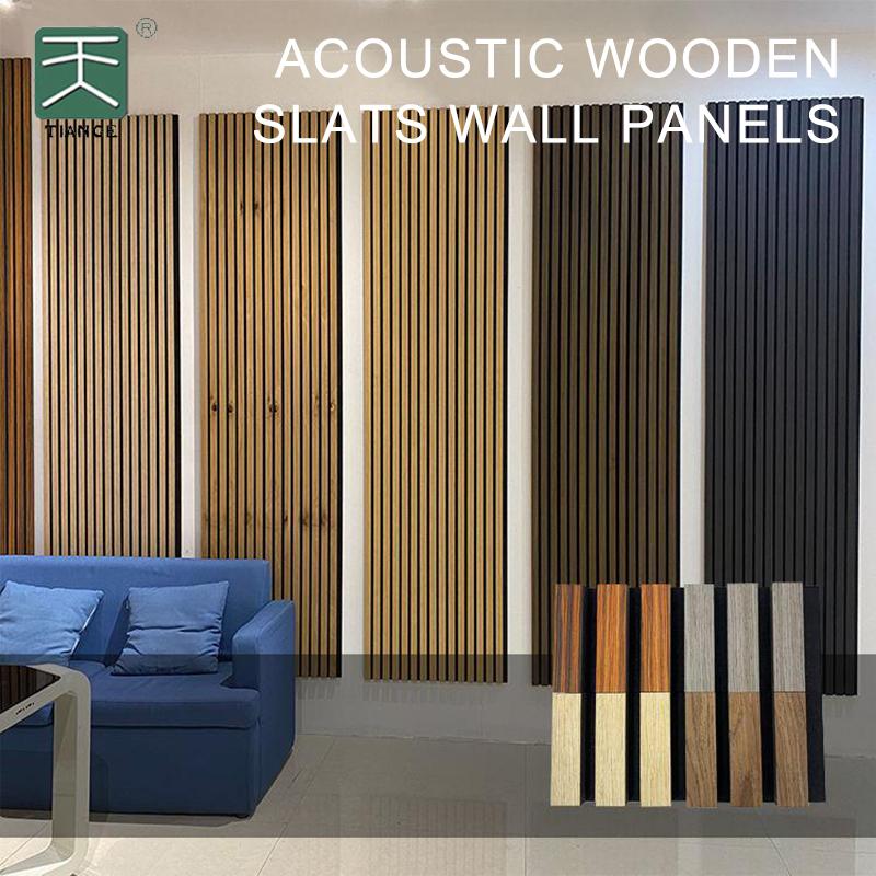 Natural Acoustic Wooden Slats Wall Panels-1