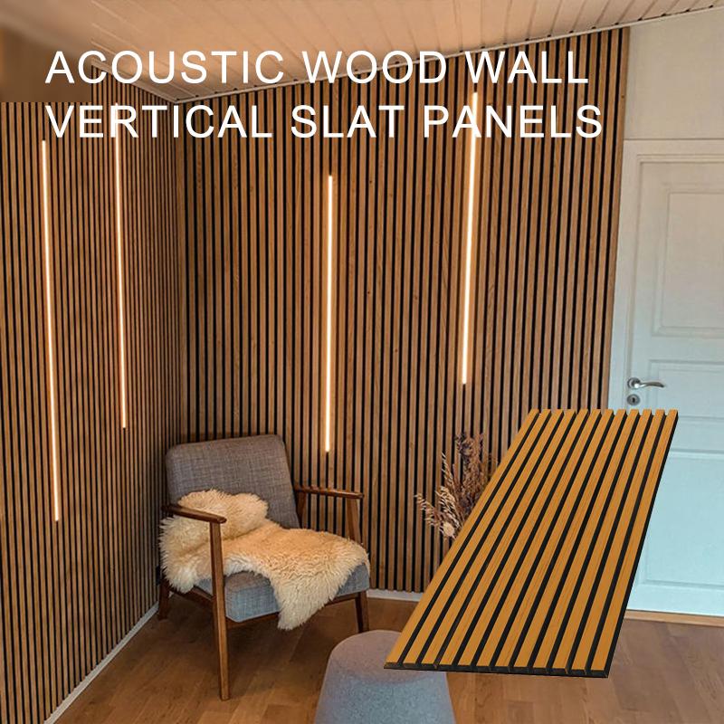 Acoustic Wood Wall Vertical Slat Panels-1