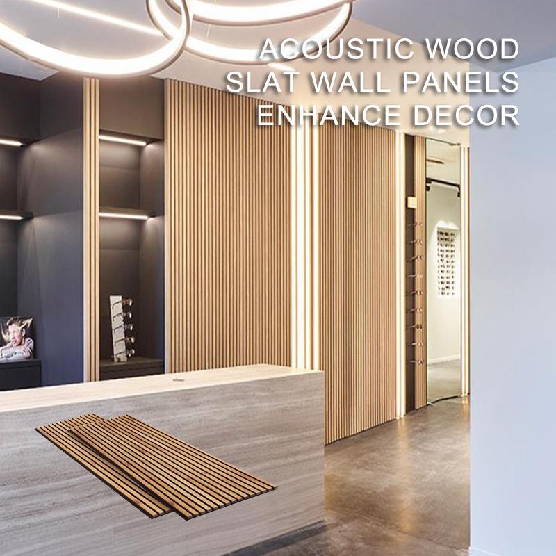 Acoustic Wood Slat Wall Panels Enhance Decor-1