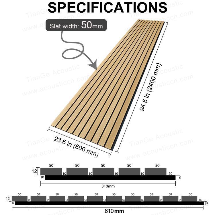 50mm Wide Slat Acoustic Wall Panels